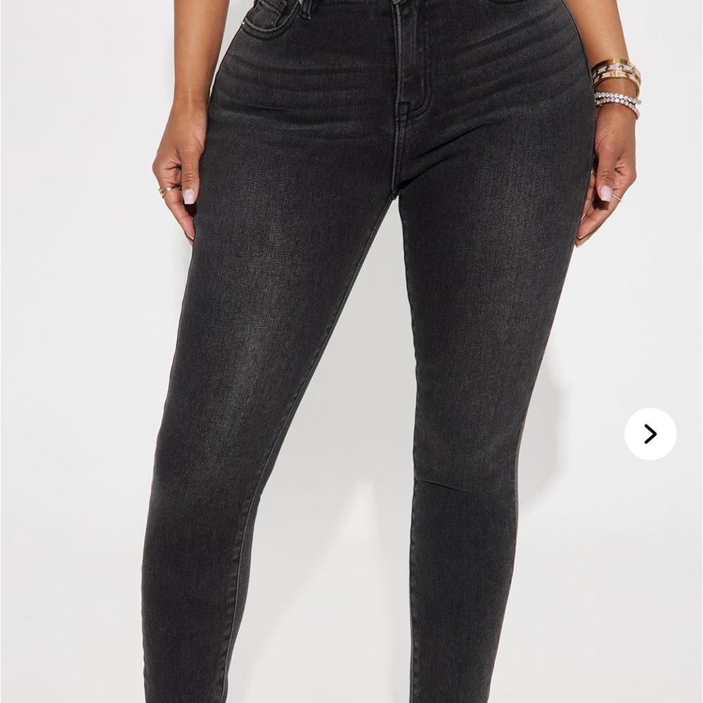 Fashion Nova Black/ Charcoal Skinny Jeans High-Waisted Stretch